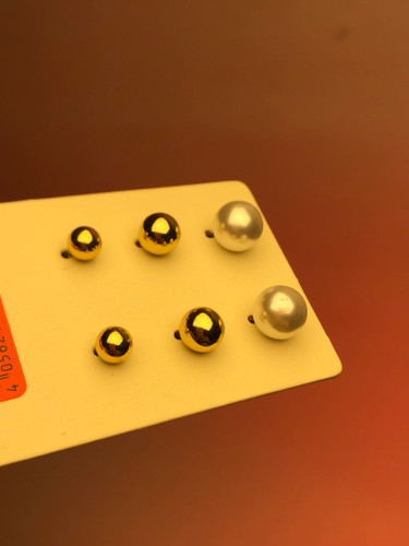 گوشواره پینترستی |پک گوشواره مرواریدی طلایی |اکسسوری اروپایی|گوشواره پکی اقتصادی|گوشواره ترند|پک گوشواره چندتایی مرواریدی