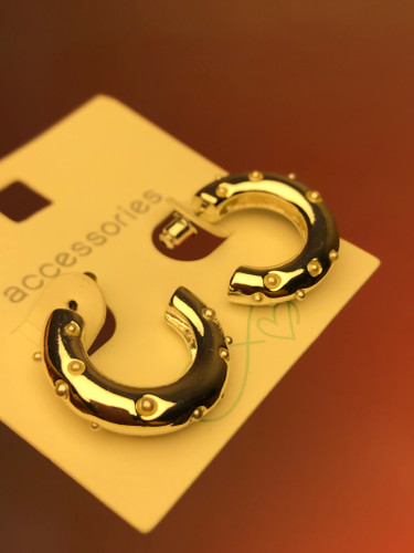 گوشواره استیل|گوشواره ماکسیمال|گوشواره ترند مروارید دار|گوشواره پینترستی |زیورآلات زنانه|نیم حلقه مرواریدی