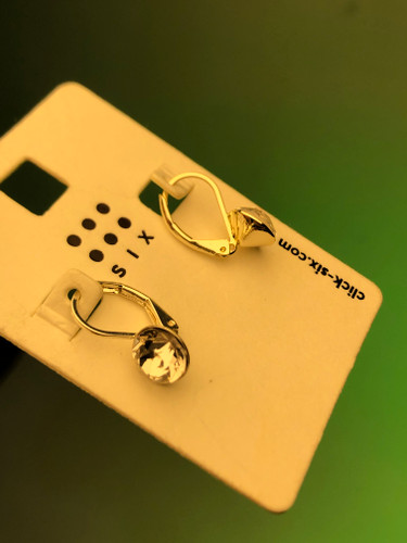 گوشواره پینترستی |گوشواره تک نگین|اکسسوری اروپایی|گوشواره ترند|گوشواره کریستالی |گوشواره مینیمال