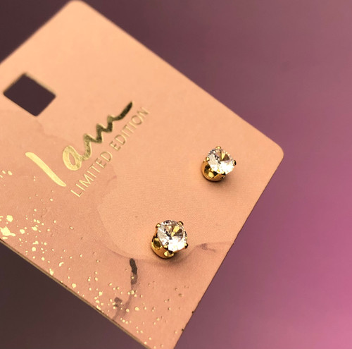 گوشواره تک نگین طلایی|گوشواره خاص|گوشواره برند اروپایی|گوشواره دخترانه ترند