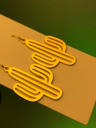 گوشواره کاکتوس بزرگ🌵گوشواره آبکاری طلا💜گوشواره فانتزی😚گوشواره بامزه دخترونه،گوشواره ترند پینترستی،گوشواره خاص،گوشواره زیبا