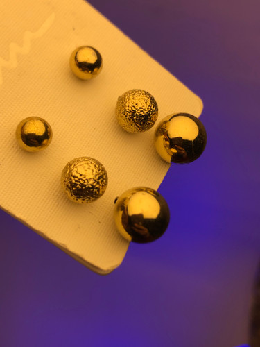 گوشواره مرواریدی طلایی|گوشواره پکی مروارید میخی|گوشواره پکی ۳تایی|پک گوشواره مروارید طلایی|گوشواره پینترستی