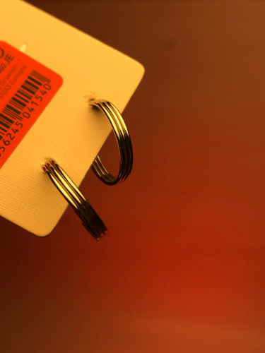 گوشواره اروپایی| گوشواره استیل آبکاری نقره نیم حلقه| گوشواره طرح موج |گوشواره مدرن|گوشواره نیم حلقه نقره ای