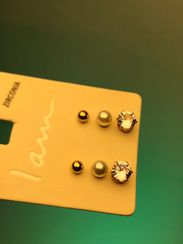 گوشواره پینترستی مرواریدی|گوشواره پکی ۳تایی |گوشواره کریستال درخشان|پک گوشواره ارزان🎀گوشواره مروارید نقره ای|اکسسوری خاص|گوشواره ۹۵ تومنی